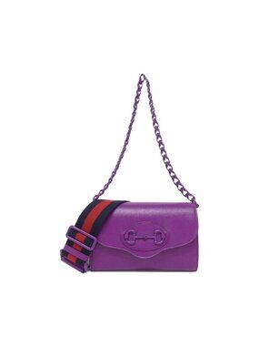 Gucci Horsebit Shoulder Bag Purple